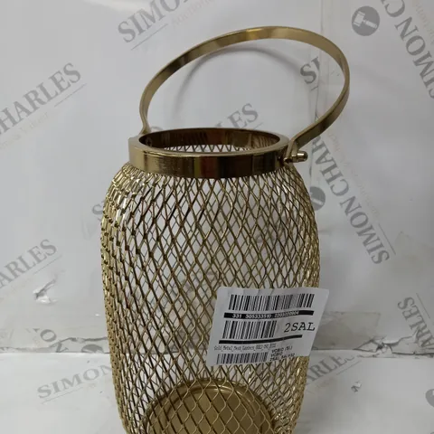 GOLD METAL MESH LANTERN