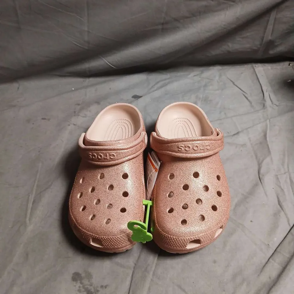 CROCS PINK GLITTER CLOGS – EURO 37-38