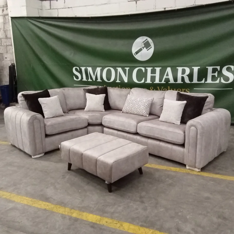 AMARA LEFT HAND DOUBLE ARM CORNER GROUP SOFA WITH FOOTSTOOL RRP £3199