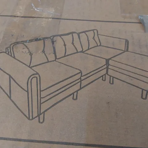 BOXED 3 SEATER UPHOLSTERED SOFA - BLACK (3 BOXES)