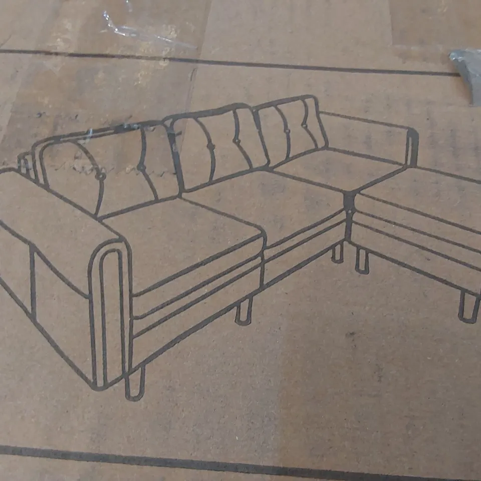 BOXED 3 SEATER UPHOLSTERED SOFA - BLACK (3 BOXES)