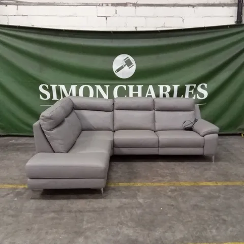 QUALITY DESIGNER ITALIAN MADE CASTAGNOLO POWER RECLINING LEATHER CORNER CHAISE SOFA