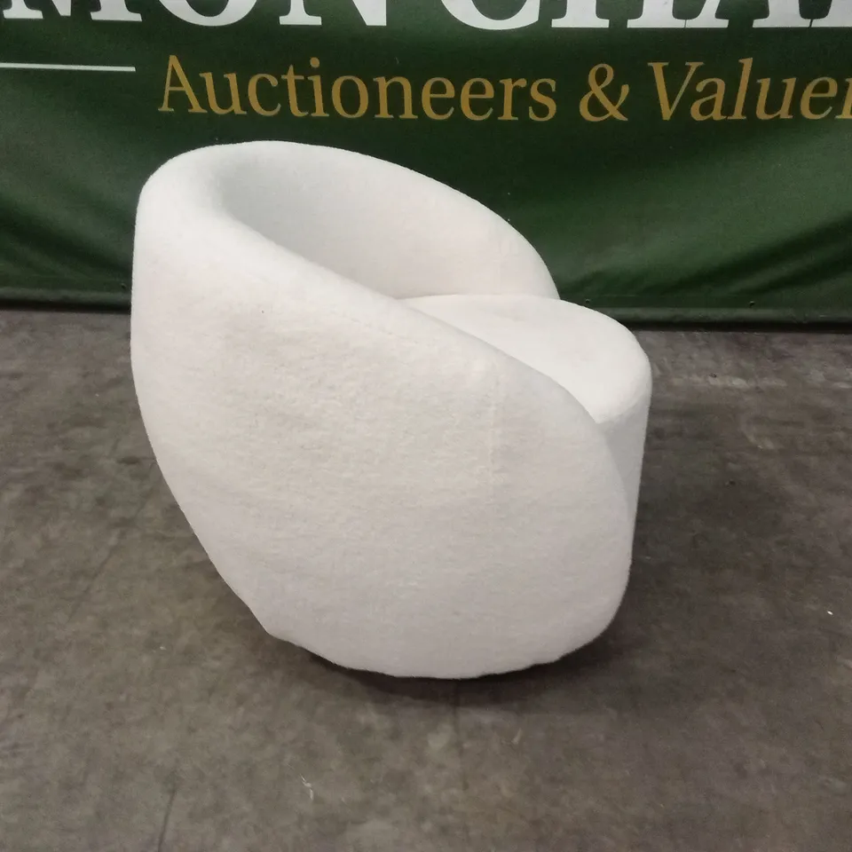 QUALITY DESIGNER BOUCLE FABRIC 360° SWIVEL CHAIR
