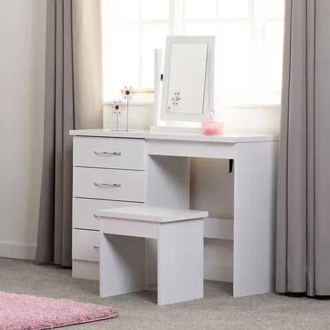 BOXED NEVADA DRESSING TABLE SET - WHITE GLOSS (2 BOXES)