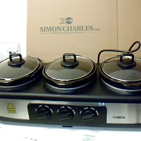 TOWER THREE POT SLOW COOKER