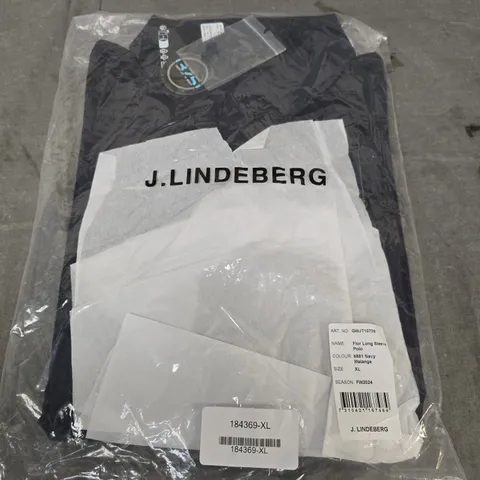 J. LINDEBERG FLOR LONG SLEEVE POLO β NAVY MELANGE, XL