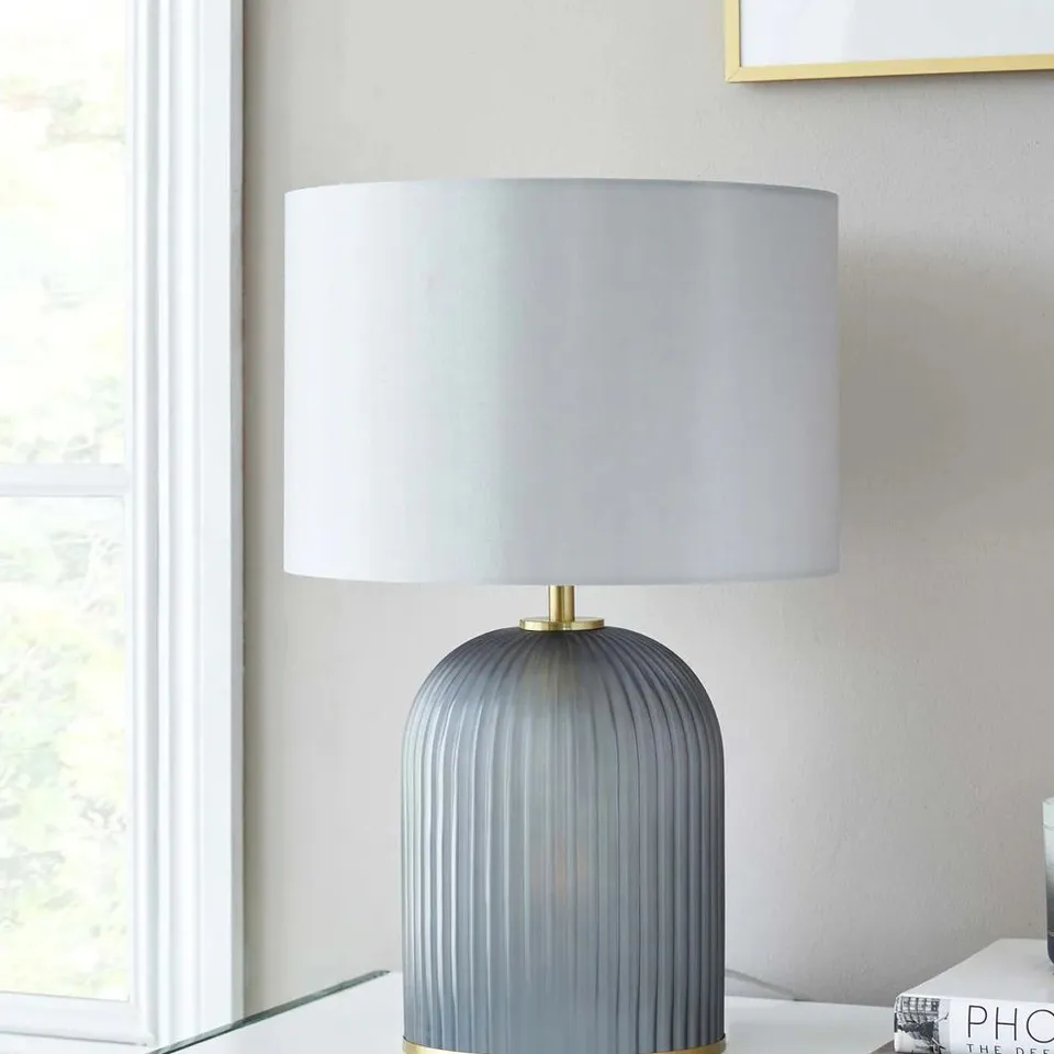 BOXED DANETTI AMALFI DUAL-LIT GREY TABLE LAMP
