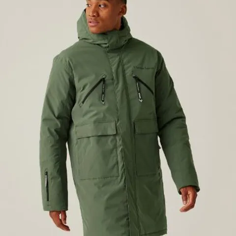 REGATTA MENS CHRISTIAN LACROIX NYONS JACKET WATERPROOF WARM BAFFLE LINING THYME LEAF SIZE XL