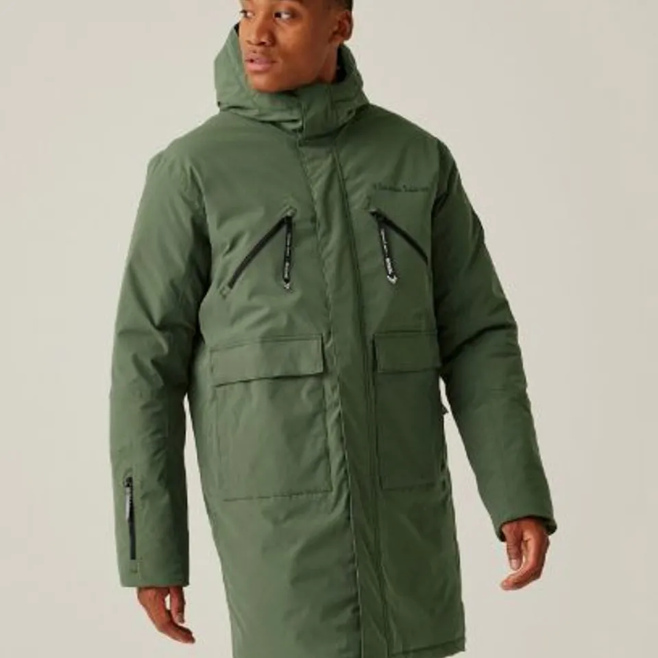 REGATTA MENS CHRISTIAN LACROIX NYONS JACKET WATERPROOF WARM BAFFLE LINING THYME LEAF SIZE XL