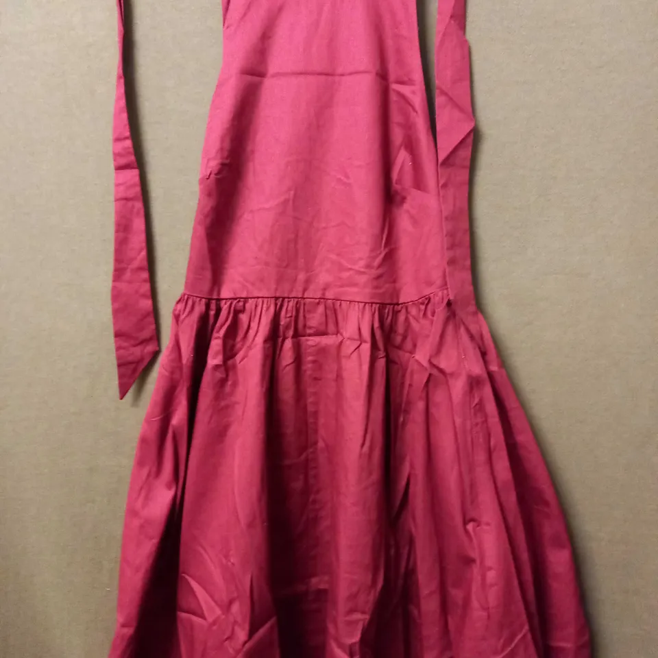 KITRI FREYA BURGUNDY HALTER NECK MAXI DRESS - UK 8