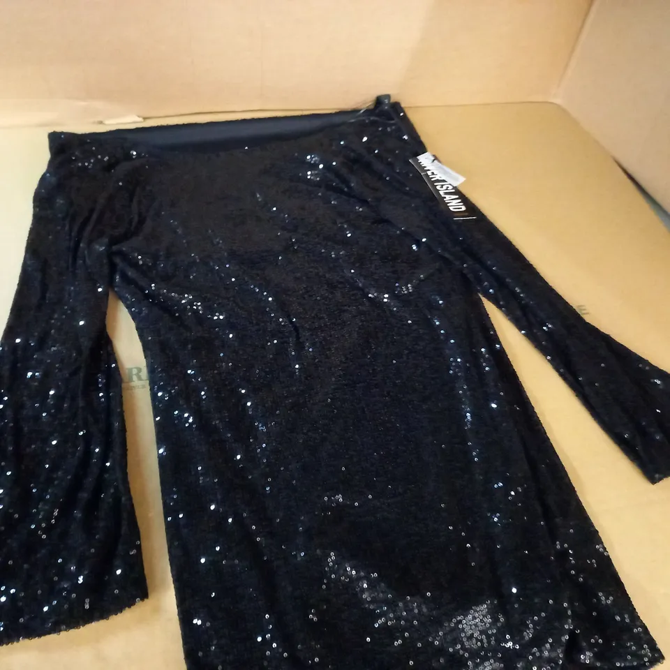 RIVER ISLAND DYNTY DIVA BACK SEQUIN TOP - UK 12