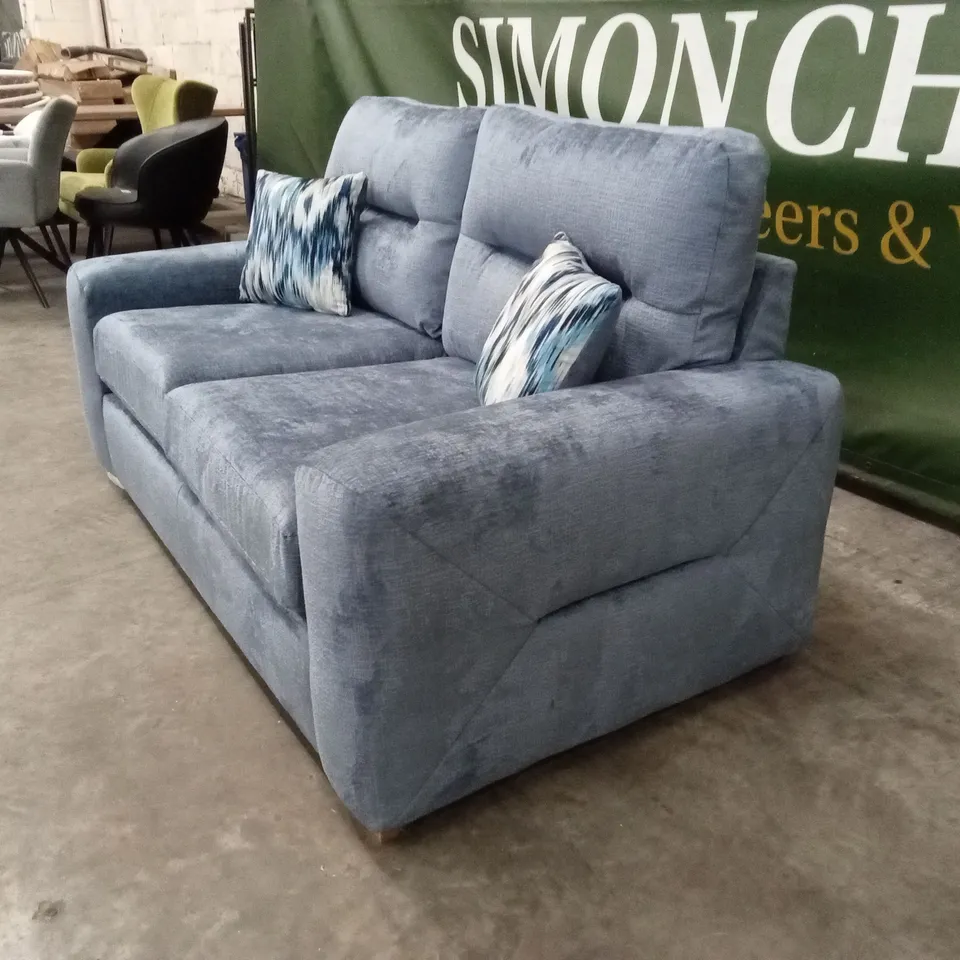 MELROSE FABRIC 2 SEATER SOFA - BLUE RRP £1249