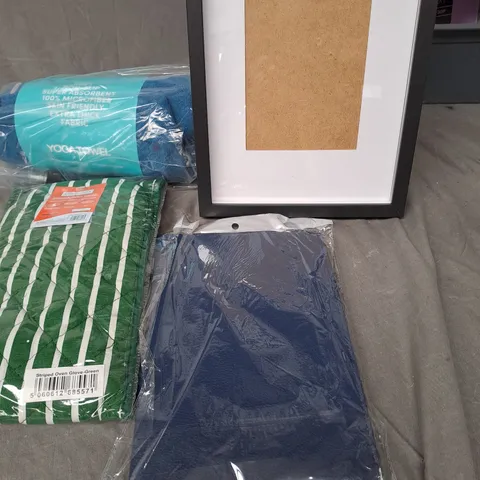 APPROXIMATELY 20 ASSORTED HOUSEHOLD PRODUCTS TO INCLUDE PICTURE FRAME, YOGA TOWEL AND OVEN GLOVES