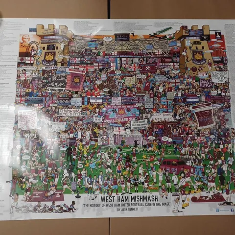 THE HISTORY OF WEST HAM IN ONE IMAGE POSTER BY ALEX BENNET (94x64cm)