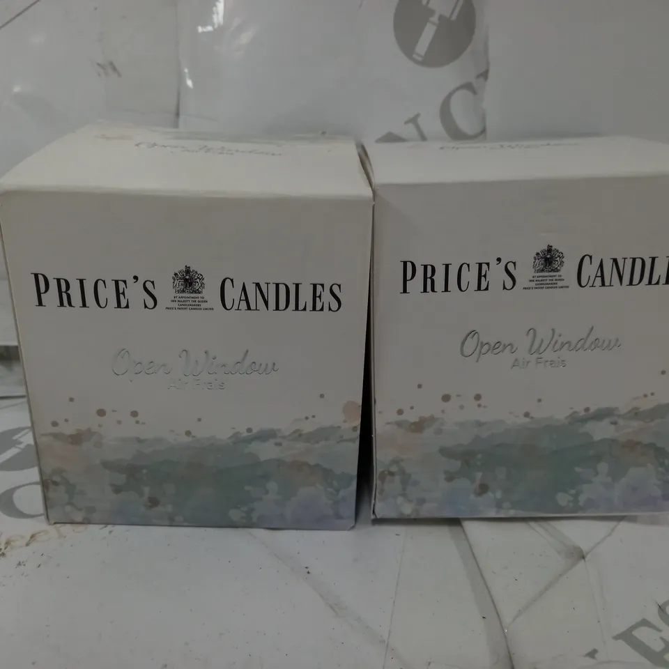 BOXED SET OF 2 PRICES CANDLES OPEN WINDOW