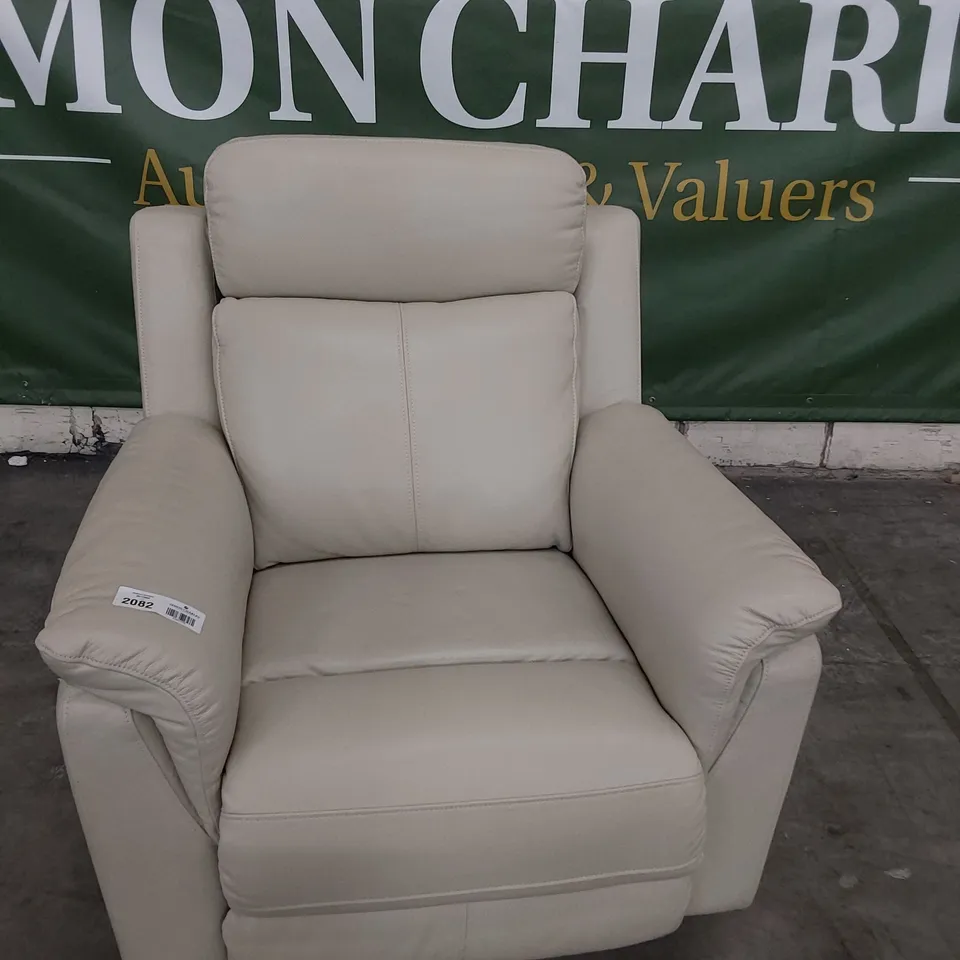 DESIGNER SIENNA POWER RECLINING EASY CHAIR BONE CHINA LEATHER 
