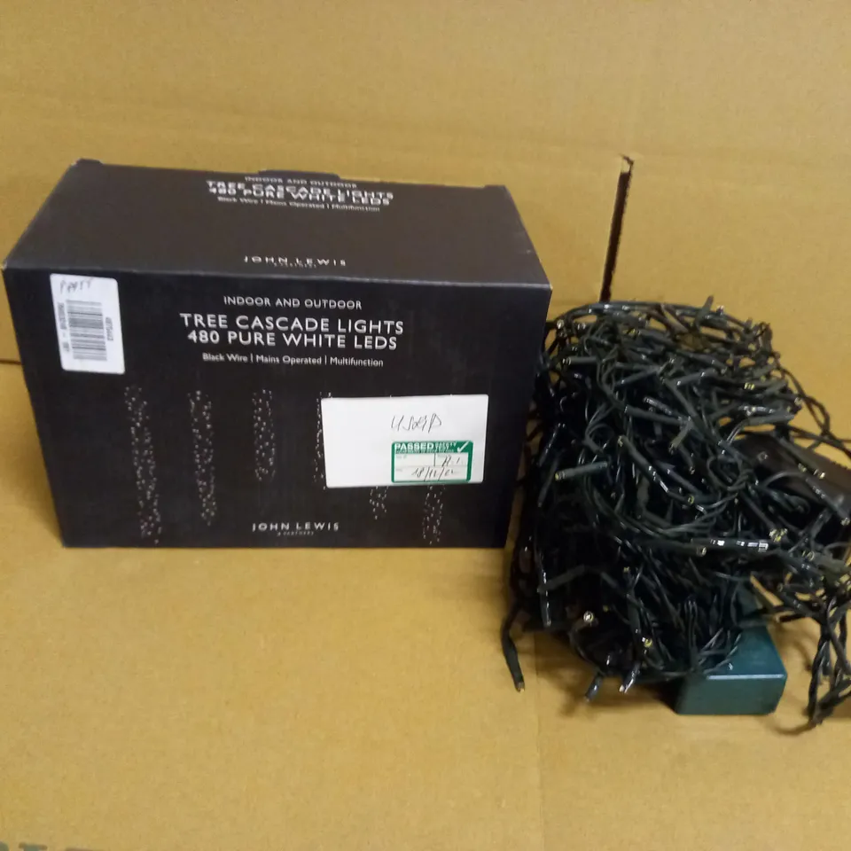 TREE CASCADE LIGHTS 480 PURE WHITE LEDS