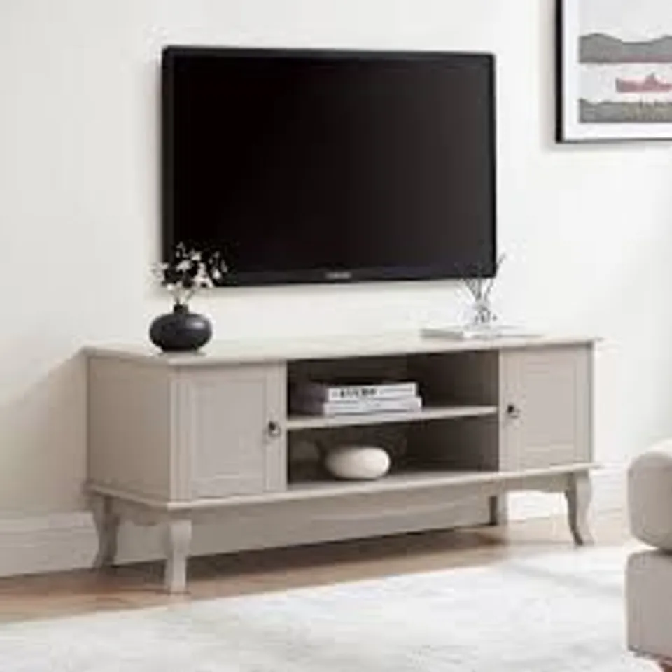 BOXED DUSK AMELIE FLUTED WIDE TV UNIT - GREY (1 BOX)