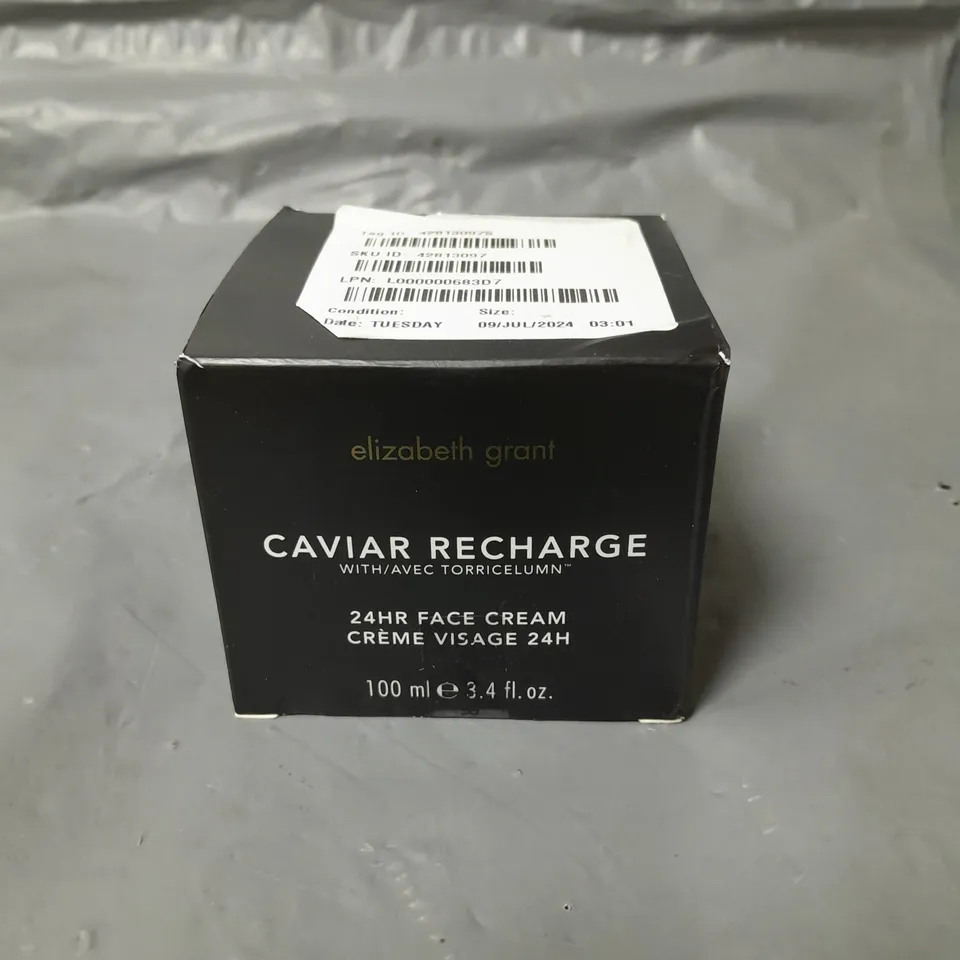 SEALED ELIZABETH GRANT CAVIAR RECHARGE 24HR FACE CREAM 100ML