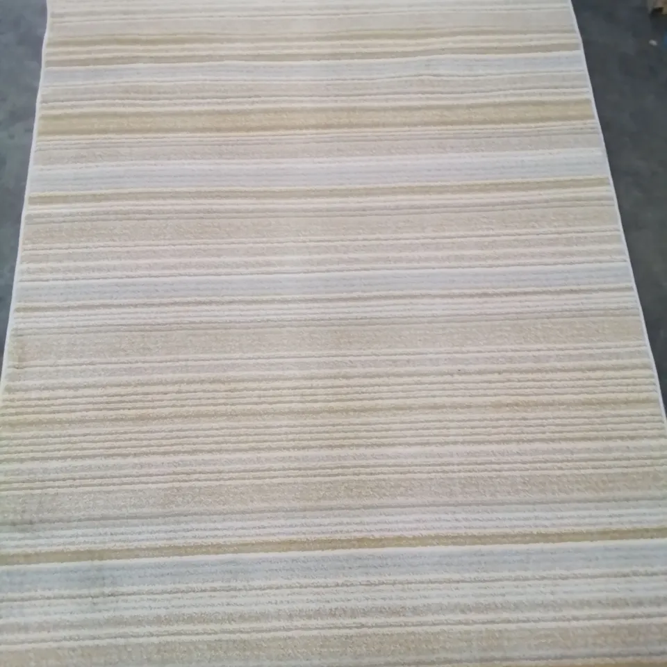 QUALITY DESIGNER BAGGED  JUNO STRIPE OCHRE 160/230 AREA RUG 