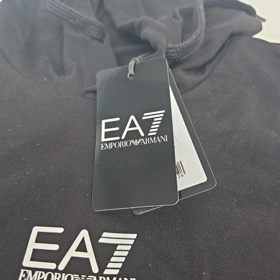 EA7 EMPORIO ARMANI HOODIE – BLACK – UK MEDIUM (EU M / US M)