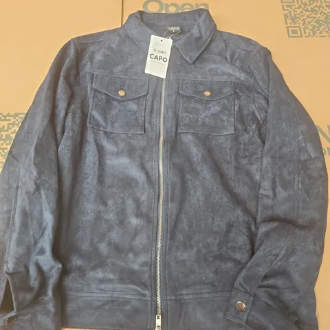 CAPO SUEDE JACKET IN NAVY - SMALL