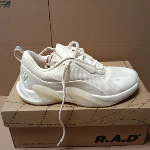 BOXED PAIR OF R.A.D ONE V2 TRAINERS IN TOFU - UK 4