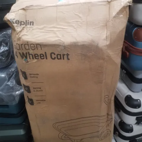 BOXED KEPLIN GARDEN 4 WHEEL CART - GREEN