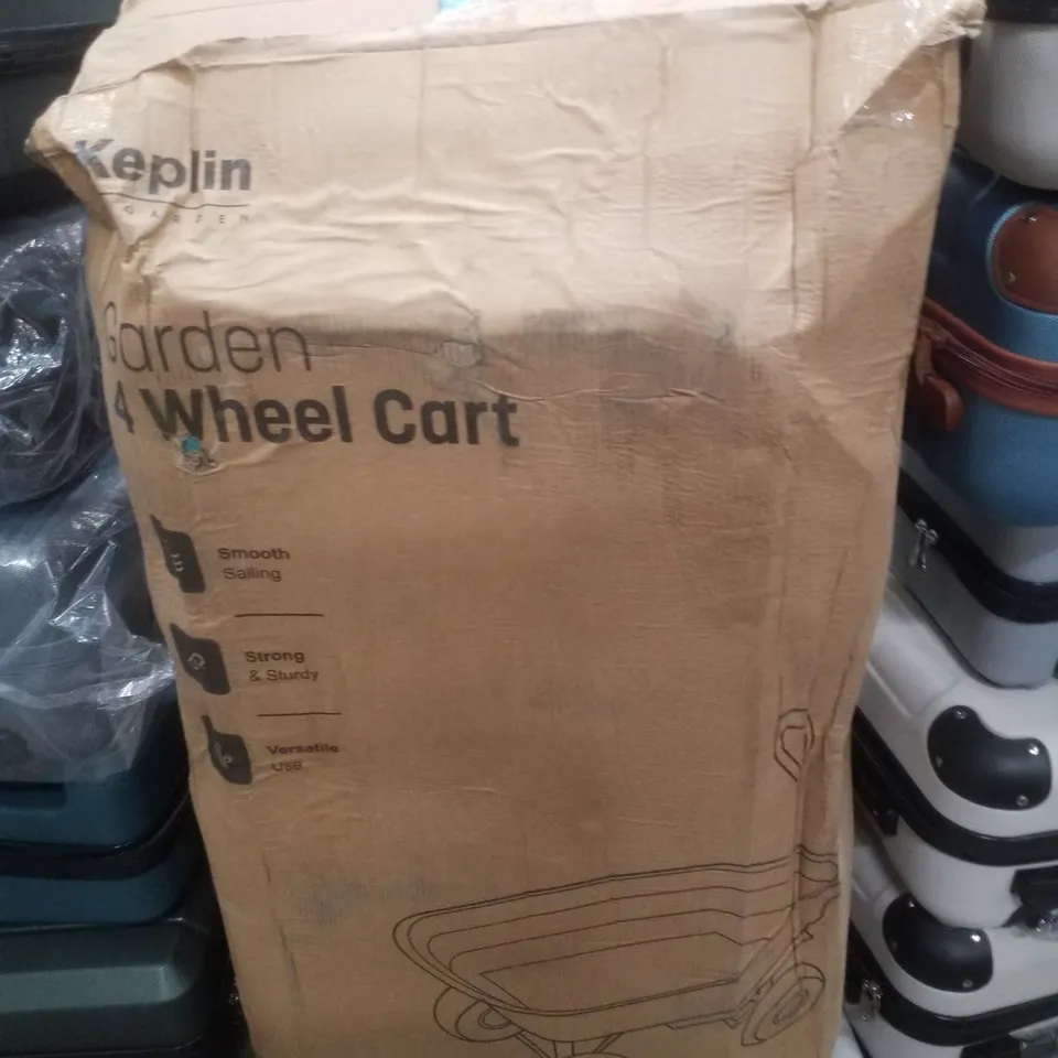 BOXED KEPLIN GARDEN 4 WHEEL CART - GREEN
