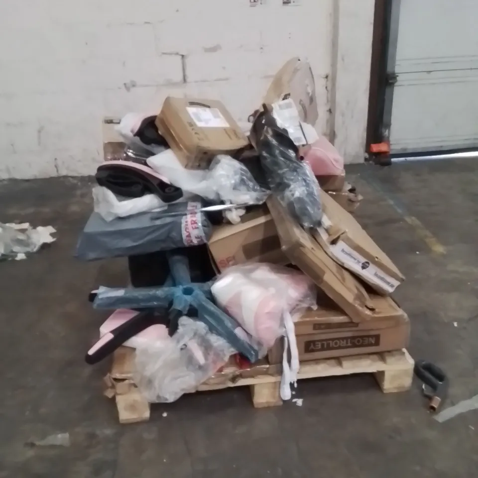 PALLET OF NEO PRODUCTS AND ASSORTED HOUSEHOLD GOODS  TO INCLUDE;STEAMER,NEO TROLLEY,MATTRESS TOPPER DOUBLE 