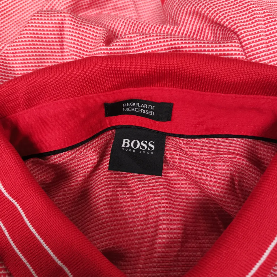 HUGO BOSS POLO SHIRT – RED, REGULAR FIT MERCERISED