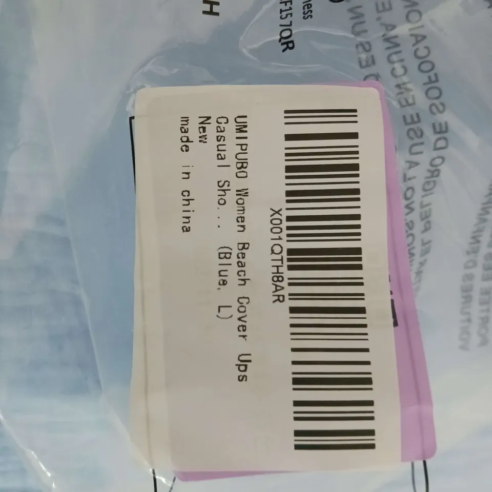 UNIPUBO WOMENS BUTTON THROUGH BEACH COVER UP BLUE SIZE L 34 X 24