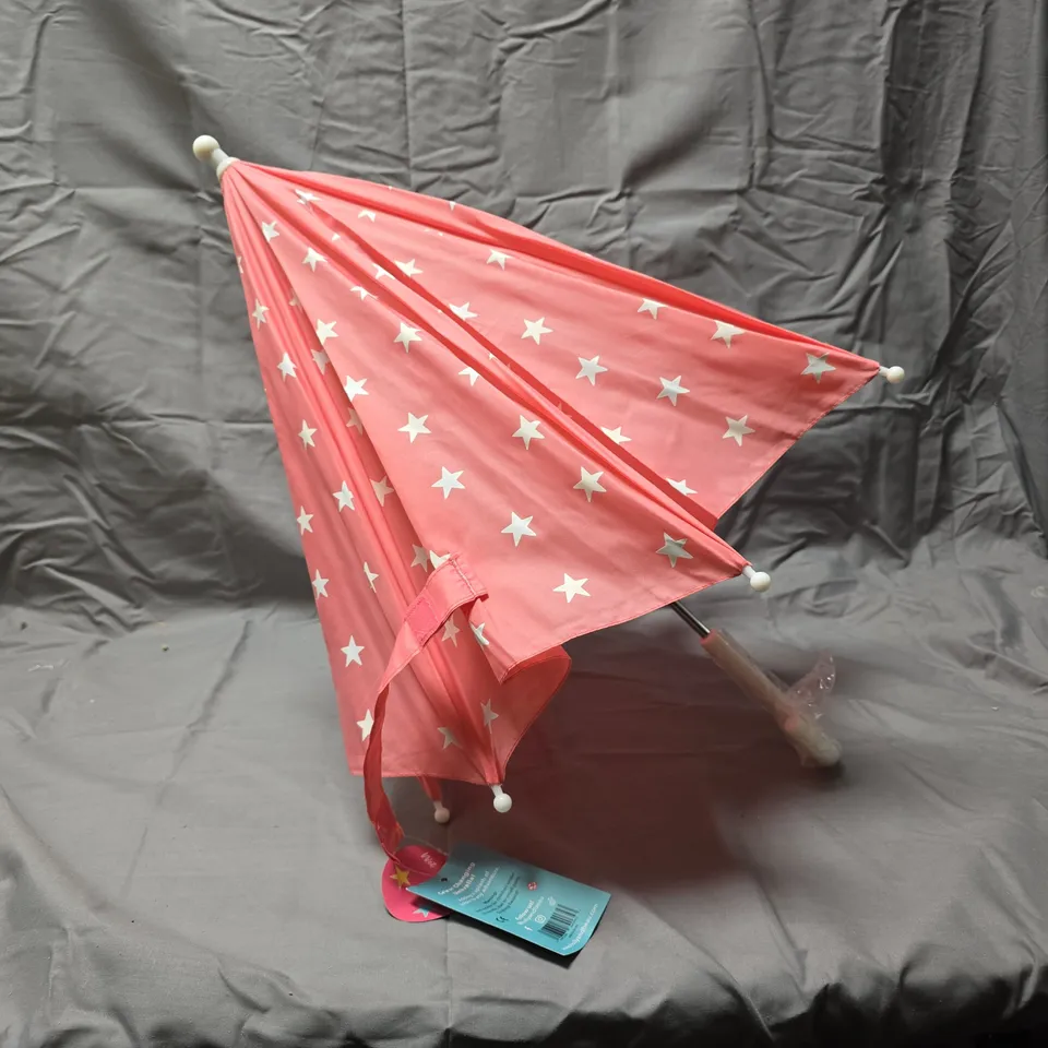 HOLLY & BEAU KIDS' PINK UMBRELLA WITH STARS APPROXIMATELY 5 PCS 
