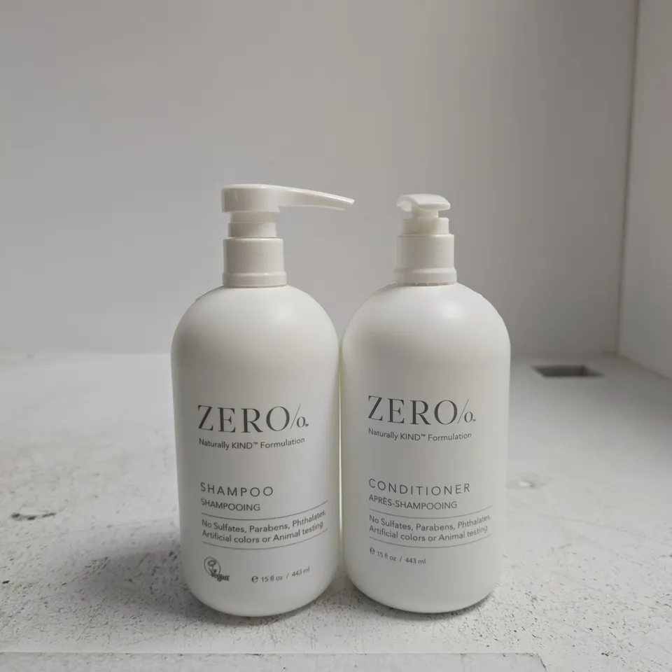 ZERO% HAIR CARE DUO – SHAMPOO & CONDITIONER (NATURALLY KIND FORMULATION) SET OF 2