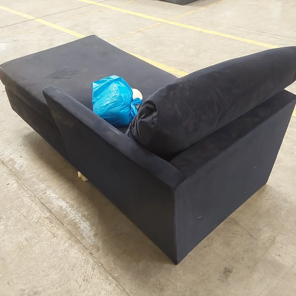 QUALITY DESIGNER CORNER CHAISE SOFA SECTION - NAVY VELVET
