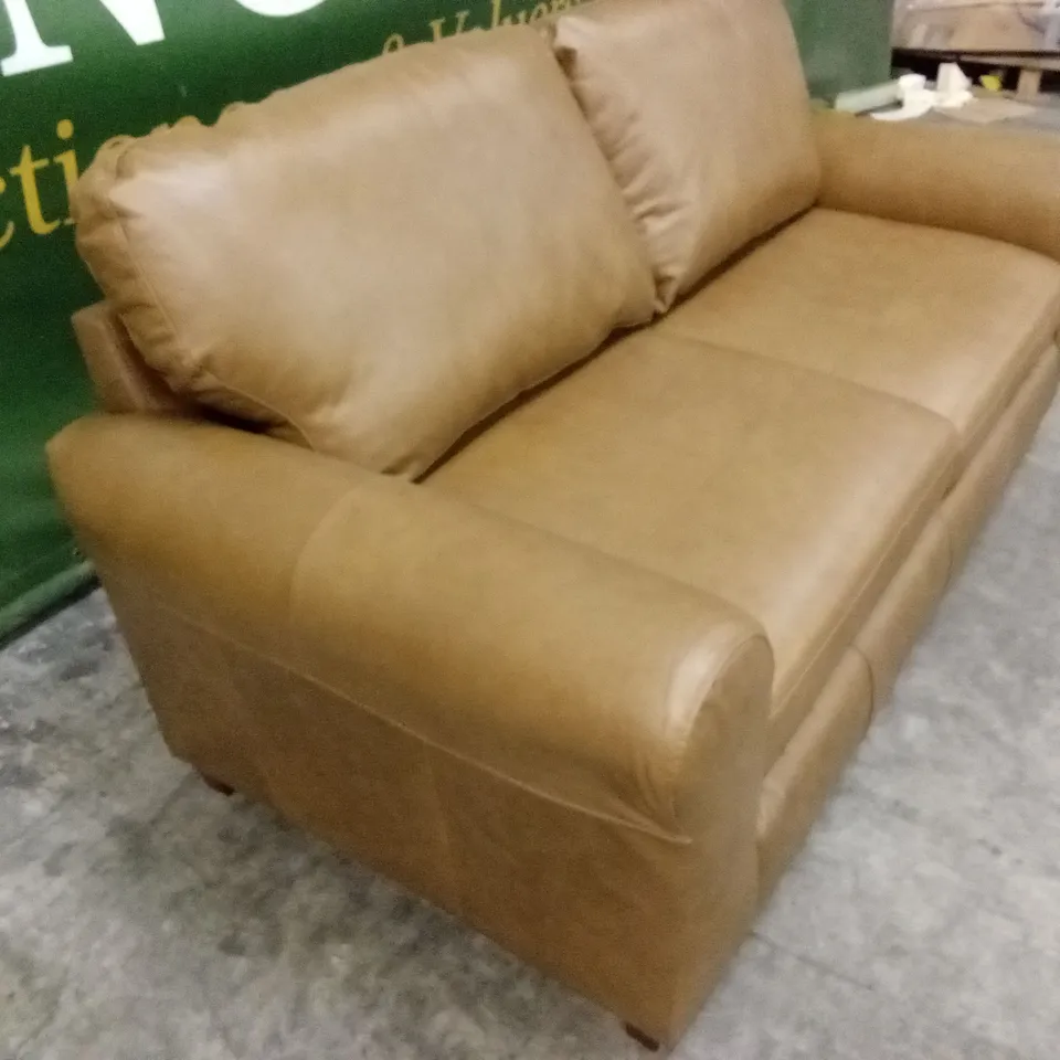 BAILEY 3 SEATER LEATHER SOFA - TAN RRP £879