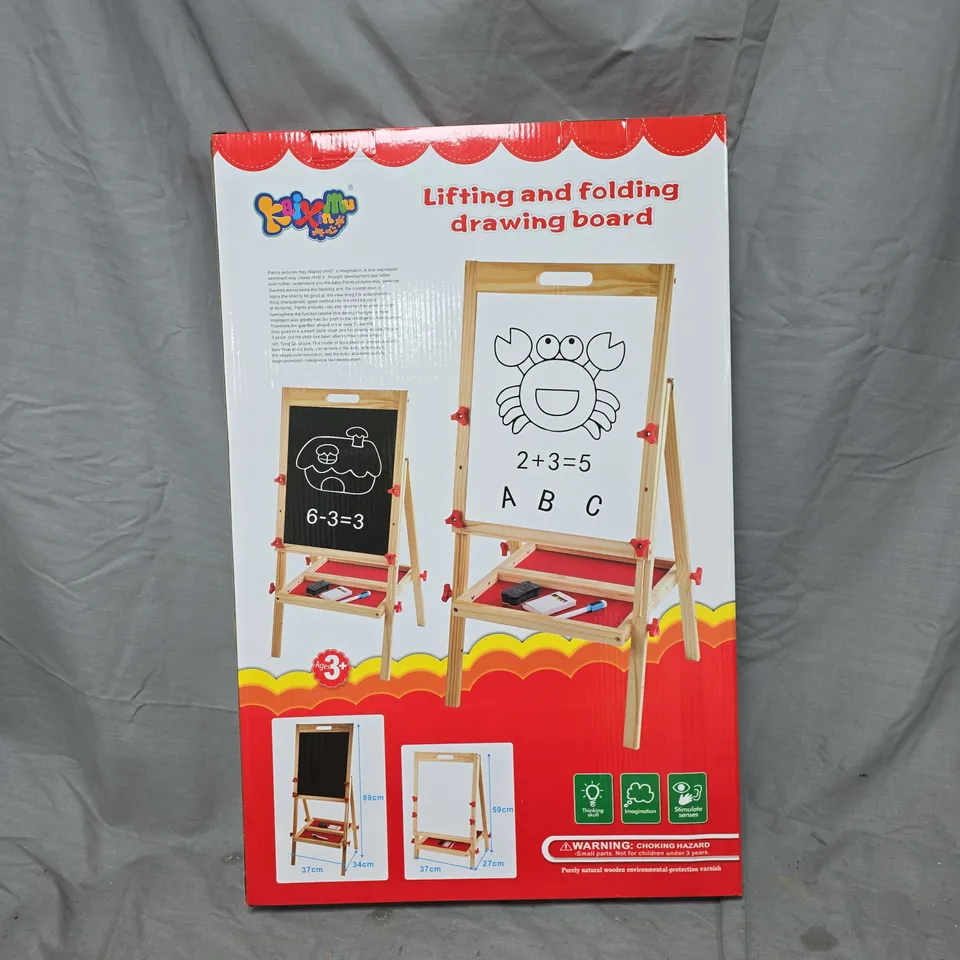 LIFTING AND FOLDING DRAWING BOARD WITH WOODEN EASEL – CHILDREN'S TOY (AGES 3+)