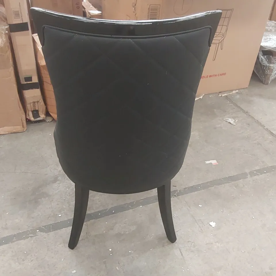 BOXED SET OF 2 FAUX LEATHER UPHOLSTERED DINING CHAIRS IN BLACK