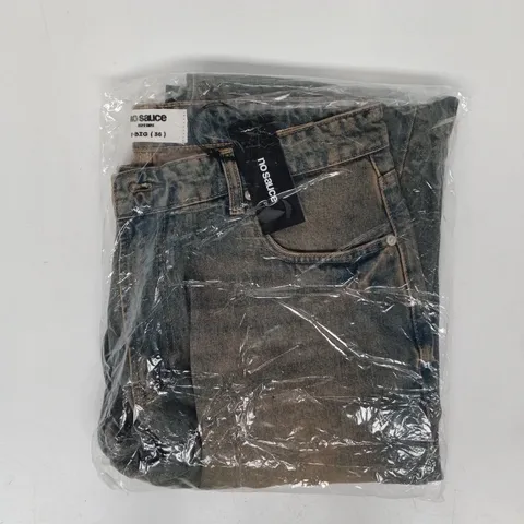 BAGGED NO SAUCE FLARED JEANS IN BLUE/MOCHA TINT SIZE XL