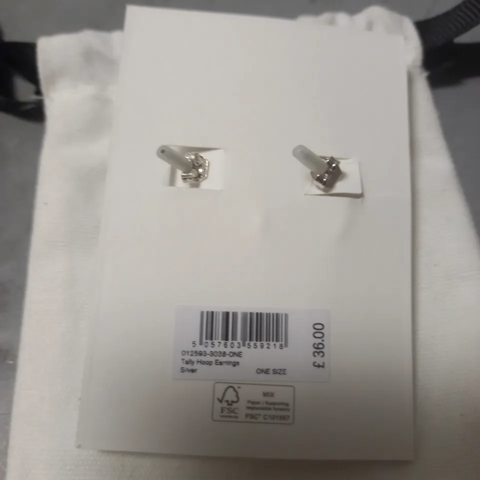 HUSH TALLY HOOP SILVER EARRING 