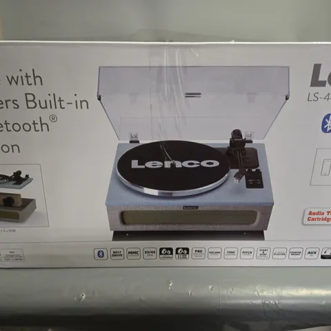 LENCO LS-440BUBG TURNTABLE WITH 4 SPEAKERS BUILT-IN AND BLUETOOTH RECEPTION