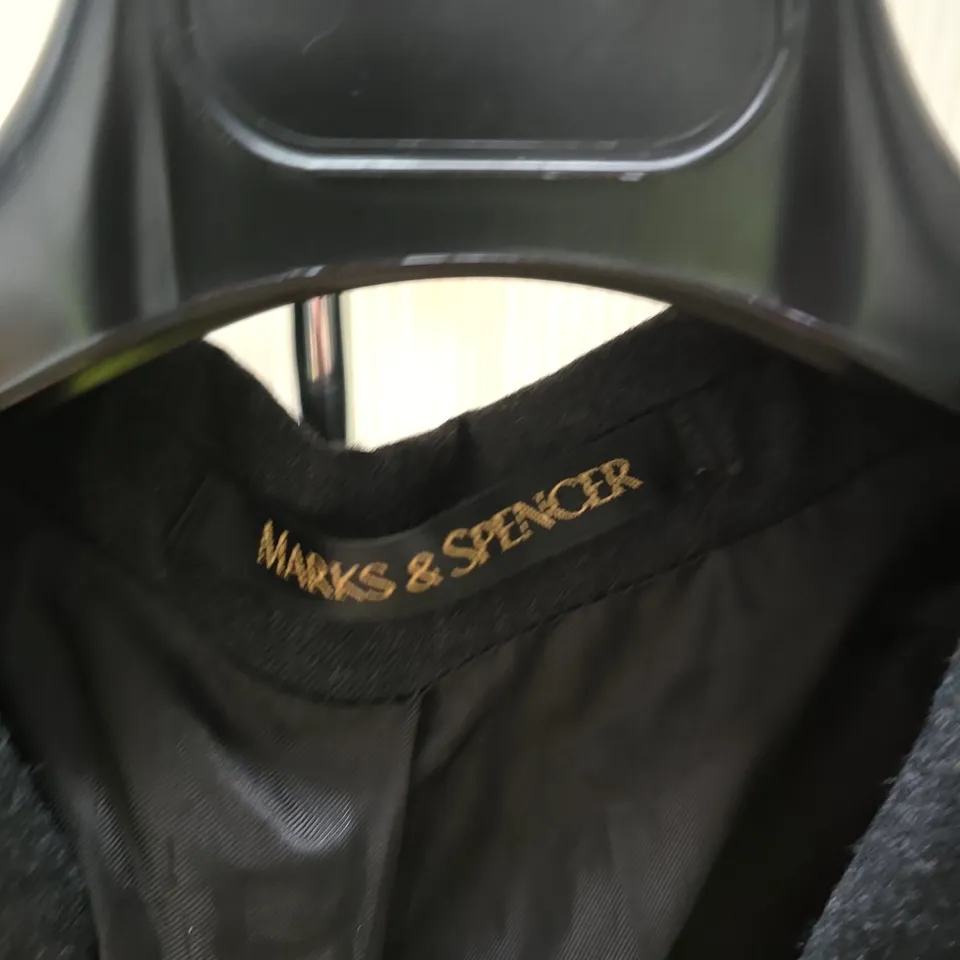 MARKS & SPENCER CHARCOAL WOOL-BLEND DOUBLE-BREASTED BLAZER, UK 48 LONG