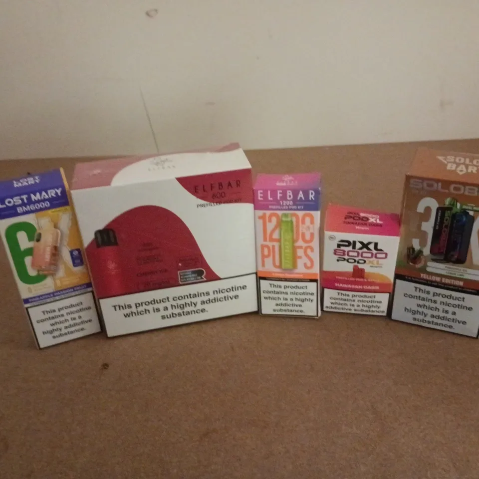 APPROXIMATELY 20 ASSORTED E-CIGARETTE PRODUCTS TO INCLUDE BRANDS SUCH AS LOST MARY, ELFBAR, PIXL, ETC - COLLECTION ONLY