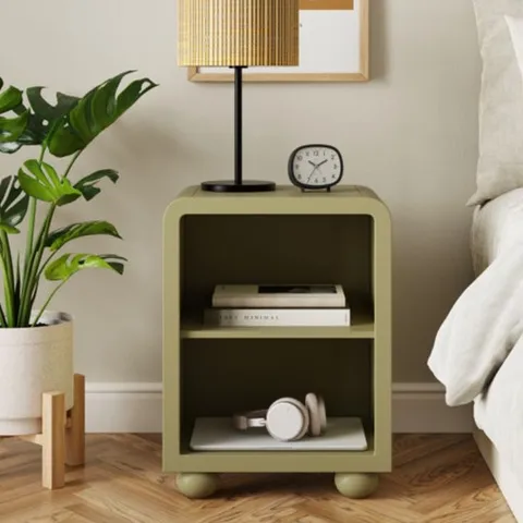 BOXED CAMI BEDSIDE TABLE - EMERALD COLOUR