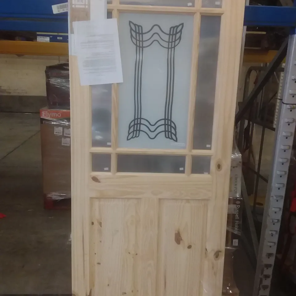 PINE 2 PANEL KNOTTY PINE GLAZED INTERNAL DOOR 198x84cm