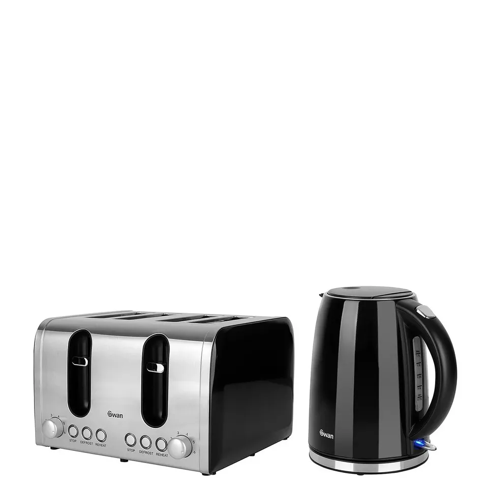 BOXED SWAN KETTLE & TOASTER 4-SLICE TWIN PACK RRP £49