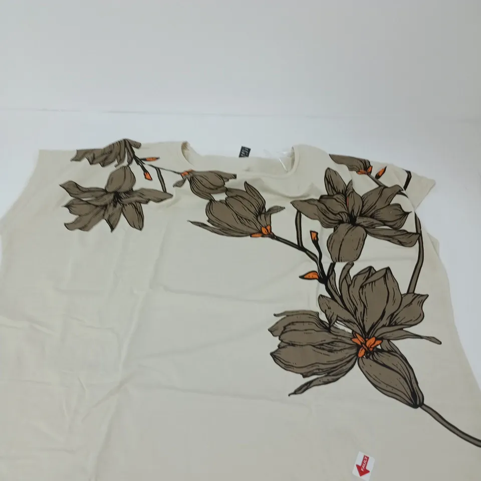 BONPRIX WOMEN'S CREAM FLORAL PRINT TOP – UK 2XL