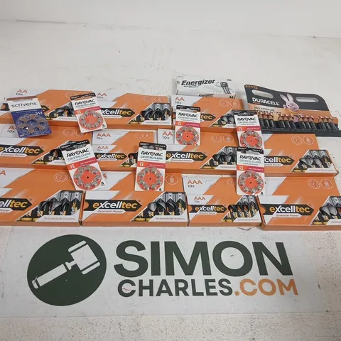 LARGE QUANTITY OF ASSORTED BATTERIES TO INCLUDE; EXCELLTEC AA & AAA BATTERIES