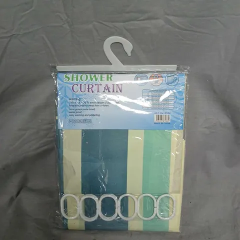 large quantity of sealed shower curtains