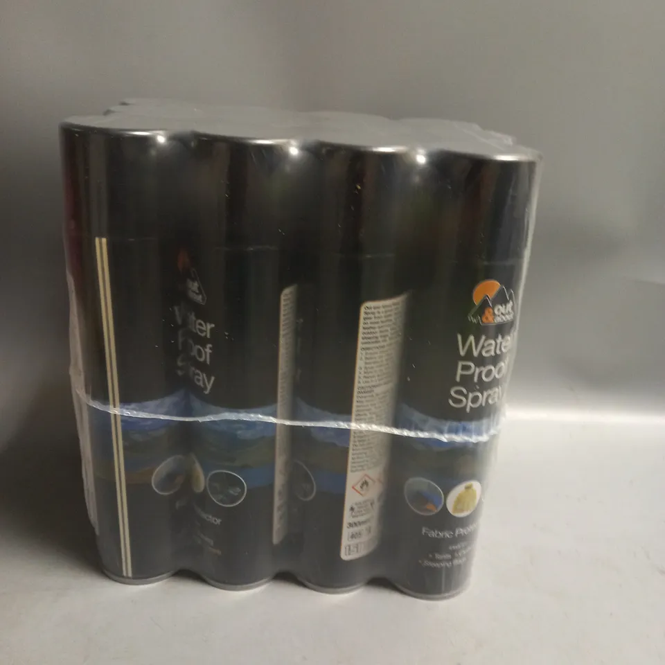 BOXED LOT OF 12 OUT & ABOUT WATER PROOF SPRAY FABRIC PROTECTOR 300ML